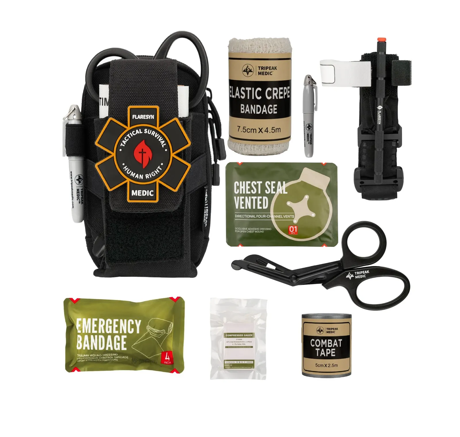 FLARESYN EDC IFAK TRAUMA KIT MOLLE TACTICAL POUCH - Image 2